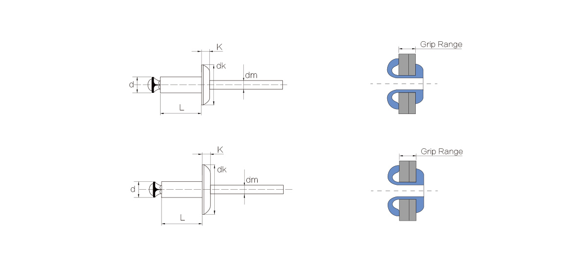 拉花铆钉产品结构