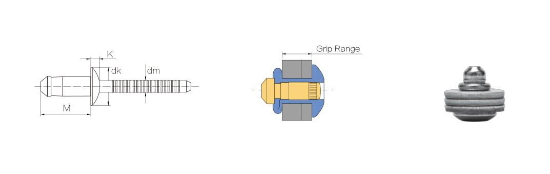 高强度海马铆钉产品结构