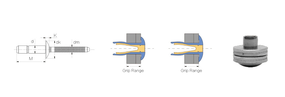 内锁口杯型拉丝铆钉产品结构