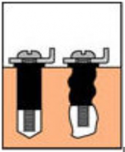 使用在坚硬的材质上橡胶铆螺母