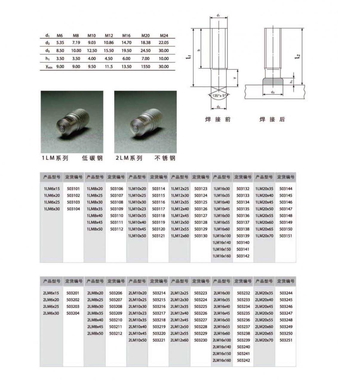 长周期焊钉产品规格