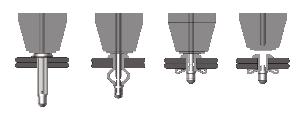 灯笼铆钉铆接过程